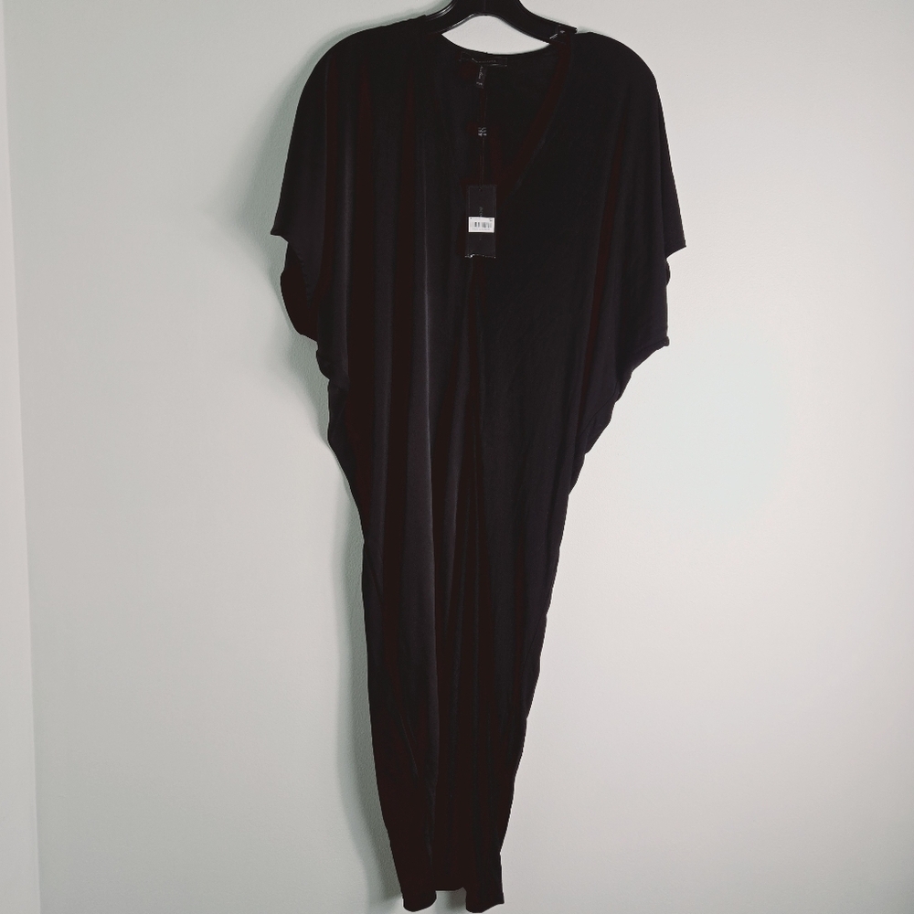 Nwt Bcbgmaxazria Oversized Large Sleeveless Black 2 Tones Dress